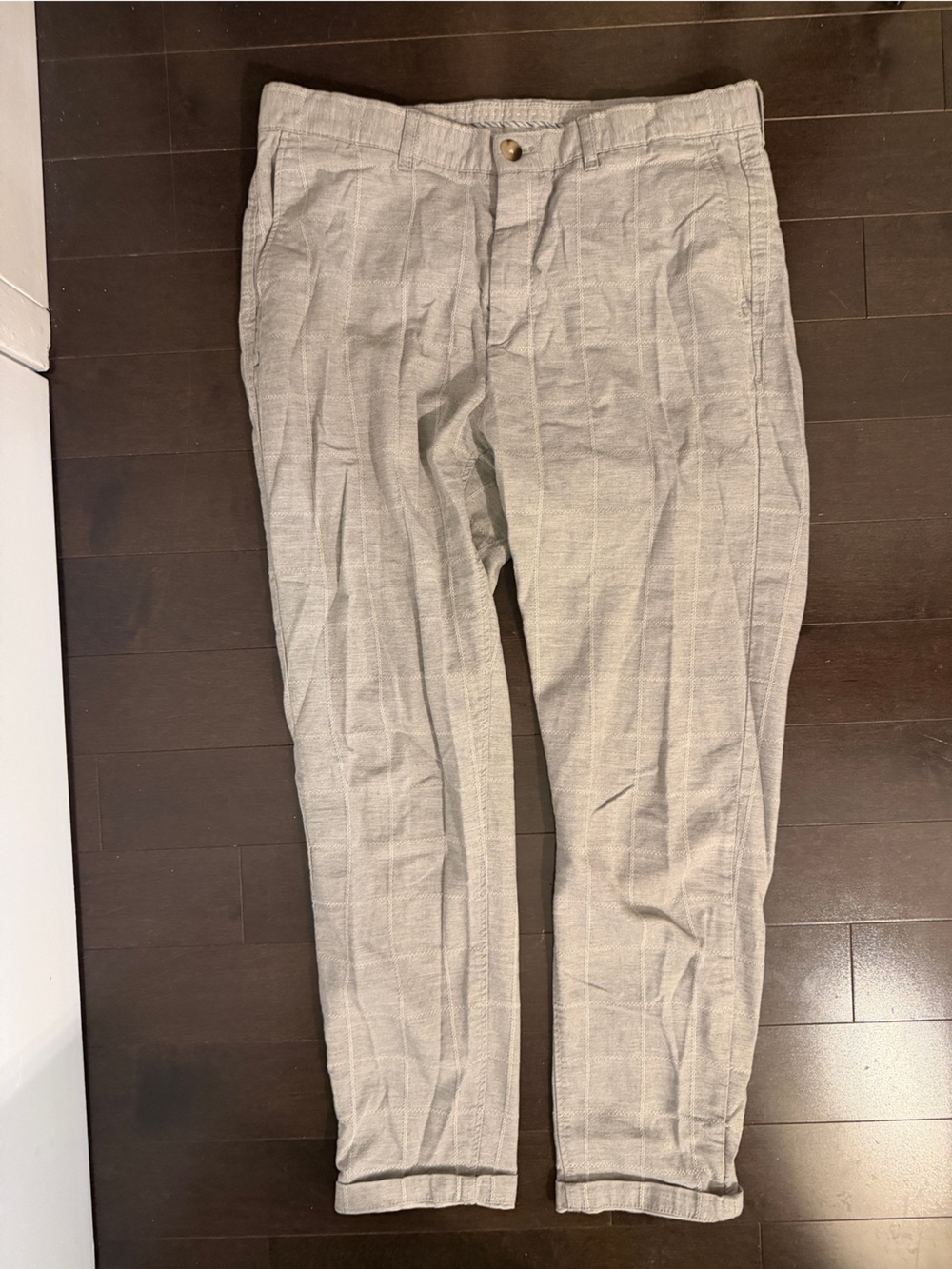 Zara Light Beige Relaxed Linen-Blend Chinos size 32